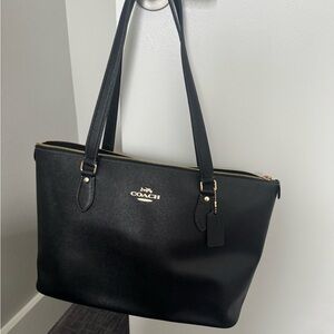 Coach Black Tote with Gold Accents